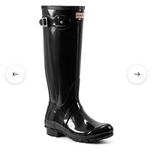 Hunter Women's Original Tall Gloss Rain Boots Black US 8 EU 39 NEW